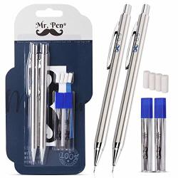 Mr. Pen- Mechanical Pencils 0.5, Pack of 2, Metal Mechanical Pencil with Lead and Eraser, Drafting Pencil, Drawing Pencil, Mechanical Pencil