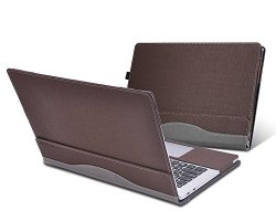 Veker For Hp Spectre X360 13.3 Inch Case Pu Leather Folio Stand Hard Cover Compatible Whith Hp Spectre X360 13.3" 2 In 1 Laptop Sleeve Coffee