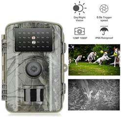 Gosira Trail Game Camera 12MP 1080P Waterproof Hunting Scouting Cam For Wildlife Monitoring Hunting Camera Motion Activated With 120DETECT Range 0.4S Trigger Speed Night