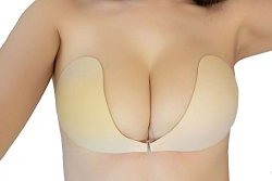 Firstlike Backless Self Adhesive Bra Reusable Strapless Padded Invisible Push Up Bra Nude