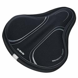 Daway Memory Foam Bike Seat Cover - C3 Extra Soft Pad Most Comfortable Exercise Bicycle Saddle Cushion For Women Men Fit Stationary Spin Indoor