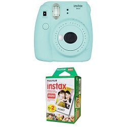 Fujifilm Instax MINI 9 Instant Camera - Ice Blue With Twin Pack