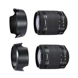 Camdesign EW-54 Dedicated Reversible Lens Hood For The Canon Ef-m 18-55MM F 3.5-5.6 Is Stm Lens Replaces Canon EW-54 + Camdesign Wristband Lens Focus Ring