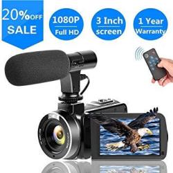 Video Camera Vlogging Camera With Microphonefull HD 1080P 30FPS 24.0MP Camcorder For Youtube Support Remote Controller