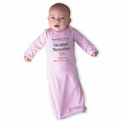 Personalized Custom Travel Remember When Good Times Long Sleeve Envelope Neck Boys-girls Newborn Sleeping Gown One Piece - Soft Pink Gown Only