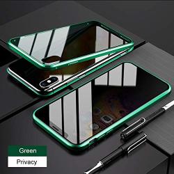 Aguoxing Anti-peep Magnetic Phone Case Privacy Glass Case Full Body Protective Cover For Iphonex xs 5.8INCH Green