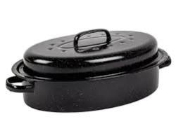 - Enamel Coated Oval Pan With Lid - 5 Litre