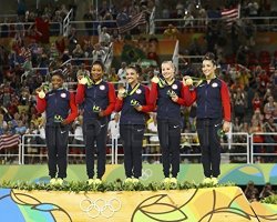 Final Five 2016 Rio Olympics Usa Gymnastics Team Gold Medal 8X10 Photo