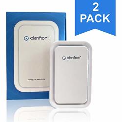 Clarifion - Negative Ion Generator With Highest Output 2 Pack Filterless Mobile Ionizer & Travel Air Purifier Plug In Eliminates: Pollutants Allergens Germs Smoke