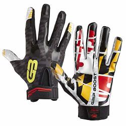 Grip Boost Maryland Flag Football Gloves Stealth Sticky Football Gloves Pro Elite Football Gloves Youth And Adult Sizes Maryland Youth Large
