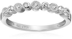 Sterling Silver Bezel-set Diamond Wedding Anniversary Ring 1 10 Cttw I-j Color I2-I3 Clarity
