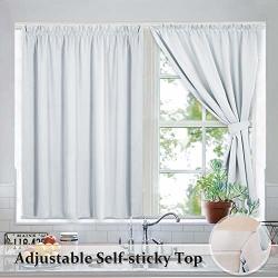 Ryb Home White Privacy Blackout Door Curtains Home Decoration