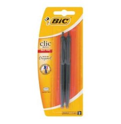 BIC Clic Ballpoint Pen Black 2 Pack
