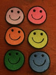 Set Of Six Smiley Face Badge Patch