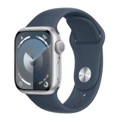 Apple Watch Series 9 41MM Silver Aluminium With Storm Blue Sports Band Gps - New 1 Year Warranty