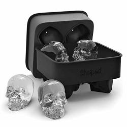 3D Skull Ice Mold Tray Super Flexible High Grade Silicone Ice Cube Molds For Whiskey Cocktails Beverages Iced Tea & Coffee Skull