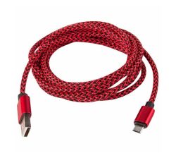 - Woven Micro USB Cable - Red - 2 Meters