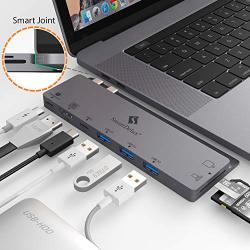 Smartdelux USB C Hub Adapter - 8-IN-1 Usb-c Hub For Macbook Pro 2016 2018 13"&15" - Thunderbolt 3 4K HDMI Port Usb-c Port 3 USB