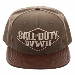 Call Of Duty World War 2 Logo Faux Leather Bill Snapback Hat