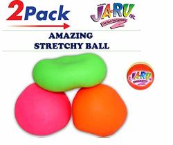 Ja-ru Stretchy Ball Pack Of 2 And 1 Bouncy Ball Set Soft Bounce Stress Ball Pull And Stretch Item 401-2P