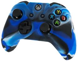 Silicone Protective Cover With Ribbed Handle Grip Camo Blue xbox One