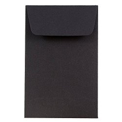 Jam Paper 1 Coin Envelopes - 2 1 4" X 3 1 2" - Black - 25 PACK