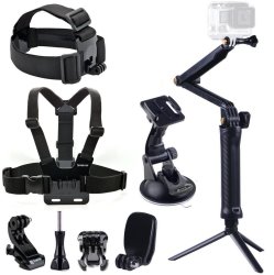 Smatree 9-IN-1 Go Pro Accessories Kit With 3 Way Adjustable Tripod Pole For Gopro HD Hero 7 6 5 4 3+ 3 Camera