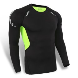 Mens Tight Breathable Wicking Quick-drying Stretch Long Sleeves T-Shirt Sports