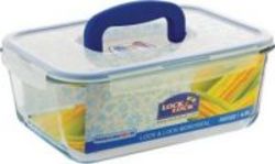 Lock & Lock Glass Rectangle Container 4 Litres blue