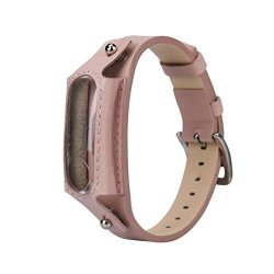 Elevin Tm New Fashion Replacement Leather Wristband Band Strap For Xiaomi Mi Band 2 Bracelet Pink