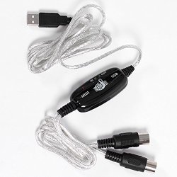 Midi Generic USB In-out Interface Cable Cord Line Converter PC To Music Keyboard Adapter