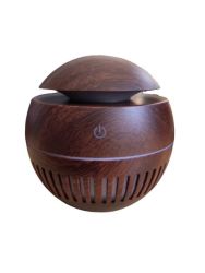 Dark Brown Wood Grain 130ML Ultrasonic Aroma Round Humidifier