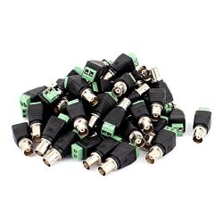 Uxcell 50 Pcs Screw Terminal Coaxial CAT5 To Bnc Female Jack Video Balun Connector