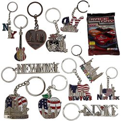 New York Nyc Bundle Souvenir Metal Keychain 12 Pack statue Of Liberty Usa Flag World Trade Center Empire State Building Bottle Opener Too & More-bonus