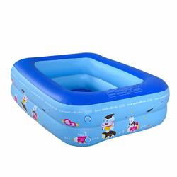 Transser Inflatable Swimming Pool - Rectangular Durable Portable Outdoor Indoor Children Basin Bathtub For Baby Kids Infant Toddler Age 3+ 45.2 33.4 13.7 Inch Shipping From