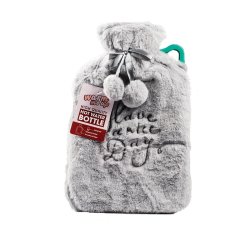 Hot Water Bottle With Cover 2L - Grey