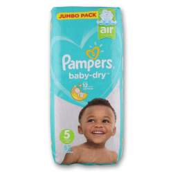 Pampers Baby-dry Baby Diapers Size 5 Jumbo Pack - 52 Diapers