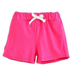 Fabal Summer Kids Cotton Shorts Boys Girls Shorts Candy Clothing Shorts Baby Clothing 5T Hot Pink