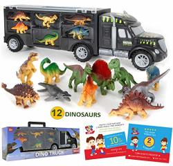 Dinosaur Truck Carrier - 12 Toy S Playset With A Car World - Toys Set For Toddler With More - Monster