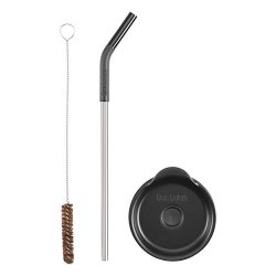 Klean Kanteen 3 Piece Straw Lid Set With Splash Proof Lid Stainless Steel Straw With Safe Silicone Flex Tip And Cleaning Brush