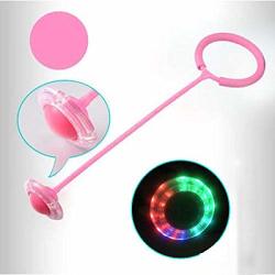 Outdoor Fun Toys Balls Elastic LED Flash Jumping Foot Force Ball Jumping Ring Jumping Circle Bouncing Ball Toys For Children Pink