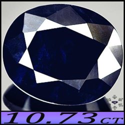10.73CT Fancy Deep Blue Sapphire - Diamond Facet Madagascar Opaque Oval Gem Diffusion