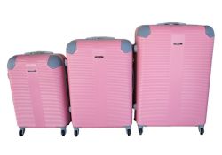 3 Piece Hard Outer Shell Luggage Set- Light Pink