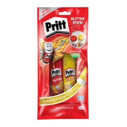 Pritt Glitter Glue Stick Red And Yellow