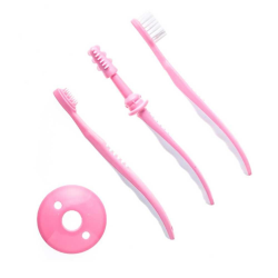 Snookums Infant Toothbrush Set - 3-PIECE - Pink