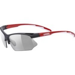 Uvex Sportstyle 802V Sunglasses Black Red And White