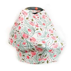 Baby Car Seat And Nursing Cover Pink Flowers