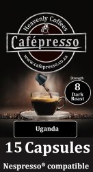 Heavenly Coffees 15 Uganda Dark Roast Capsules