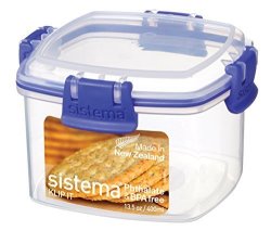 Sistema Klip It Utility Collection Cracker Storage Container Small 13.0 OZ. 0.4 L Clear blue