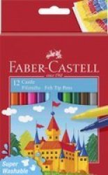 Faber-Castell Castle Fibre felt Tip Pen Set Of 12 In Cardboard Wallet